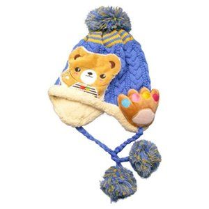 Toddlers Panda Bear Face Crochet Faux Fur Beanie